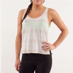 Lululemon Burn It Out Tank Athletic Gym Top Ocean Stripe Dune